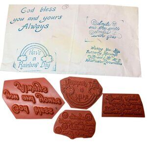 Have A Rainbow Rubber Stamp Set Lindys Stamp Gang Crafting Supplies Pre-Owned